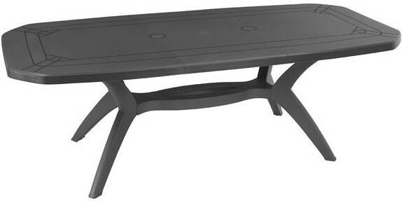 Grosfillex Ibiza Tafel Uitschuifbaar 165/220x100cm Antraciet Met Kruisonderstel
