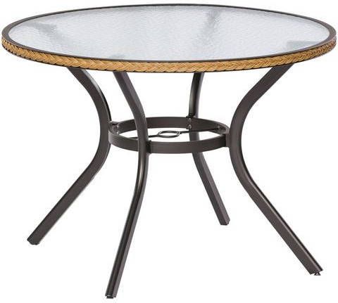 MERXX Tuintafel Ravenna, Poly-rotan, Ø 100 cm, naturel