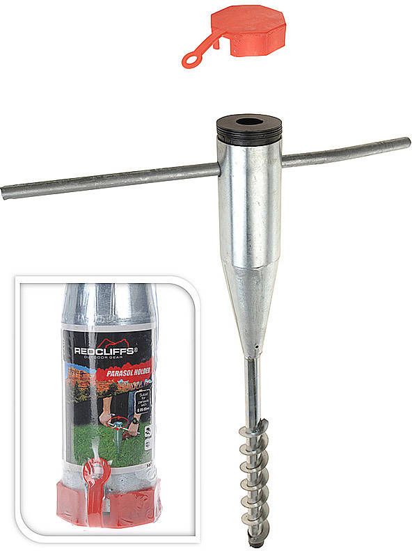 Merkloos Zilveren Parasolhouder/parasolboor/parasolvoet 58 Cm Parasolstandaard Voor Op Het Strand