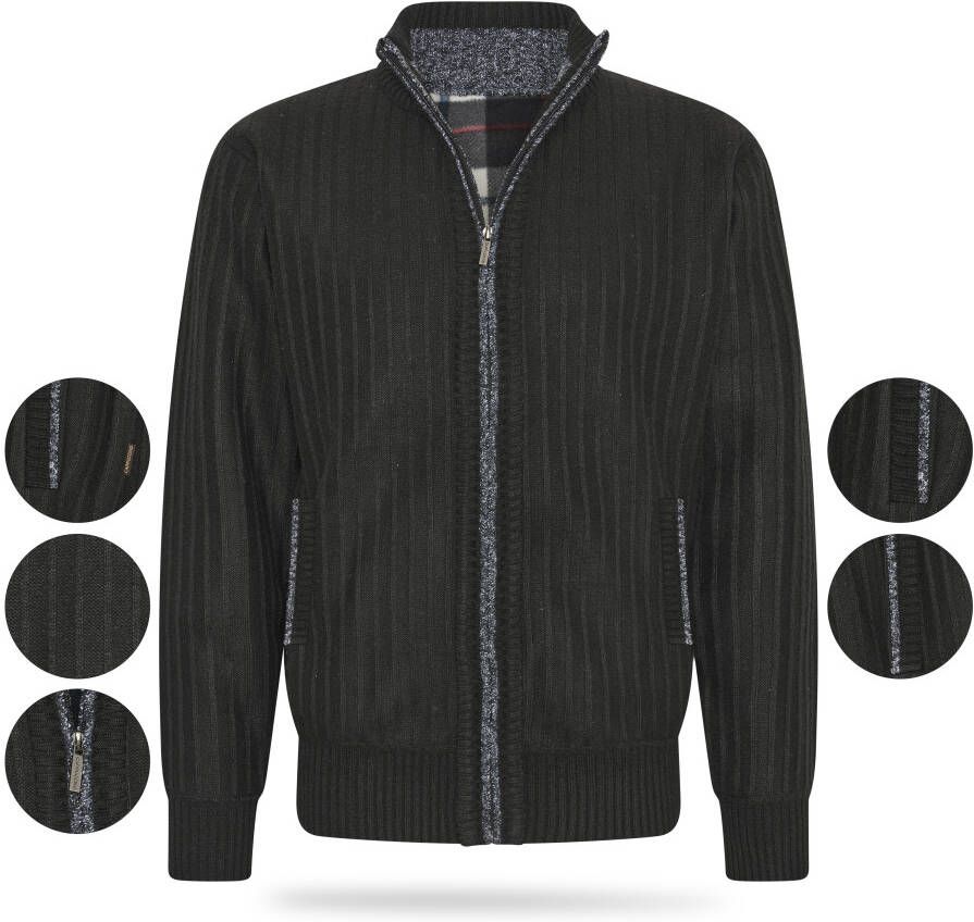 Cappuccino Italia Bounded Zip Through Sweatshirt , Zwart, Heren