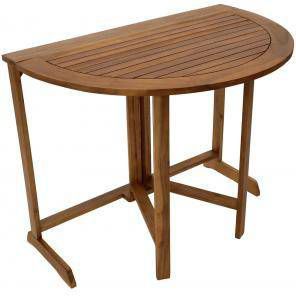 Express Houten tuintafel inklapbaar halfrond 90 x 60 cm