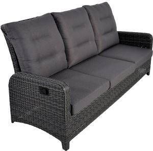 Express Soho Forte wicker Loungebank antraciet 3 persoons