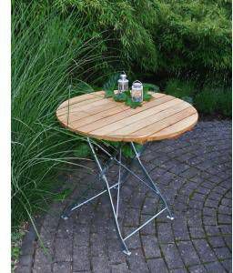 Express Tuintafel hout inklapbaar Bad Tolz grijs frame ⌀ 77cm