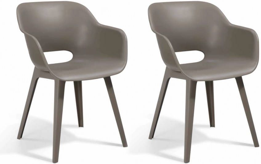 Allibert Akola Tuinstoel Set van 2 Cappuccino