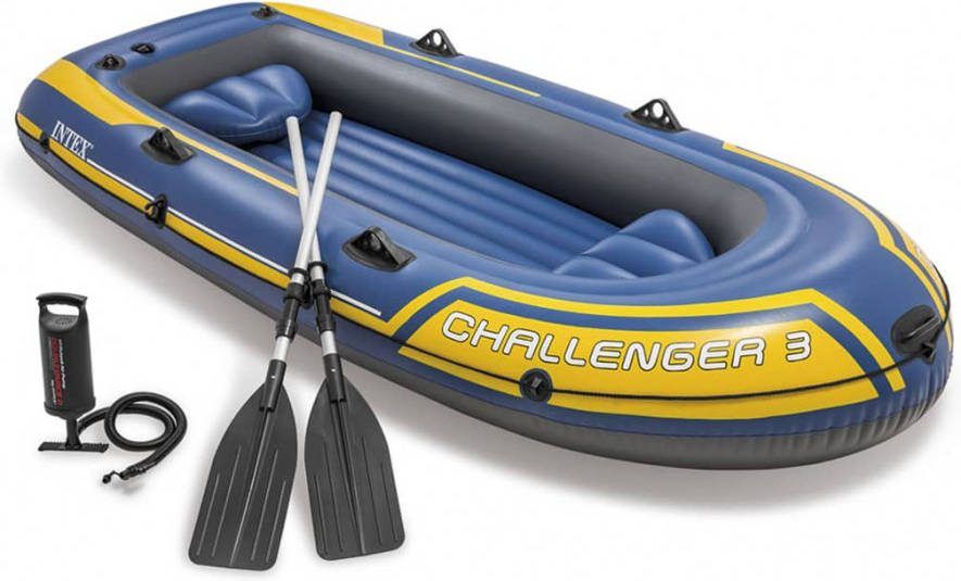 Intex Challenger 3 Opblaasboot met roeispanen en pomp 68370NP