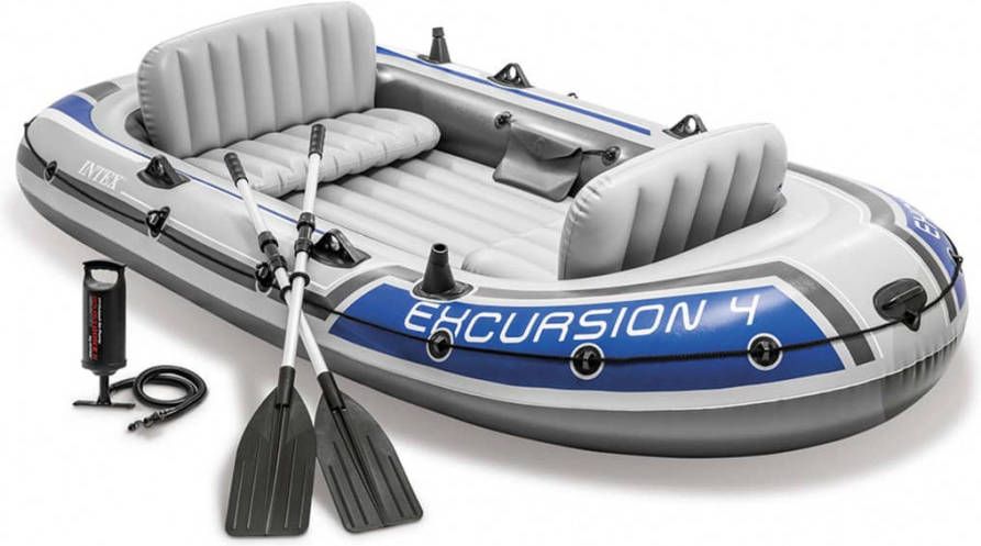 Intex Excursion 4 Opblaasboot met roeispanen en pomp 68324NP