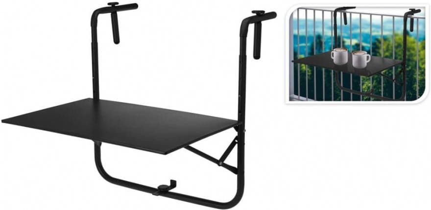 Xenos Hangtafeltje voor balkon zwart 60x40 cm