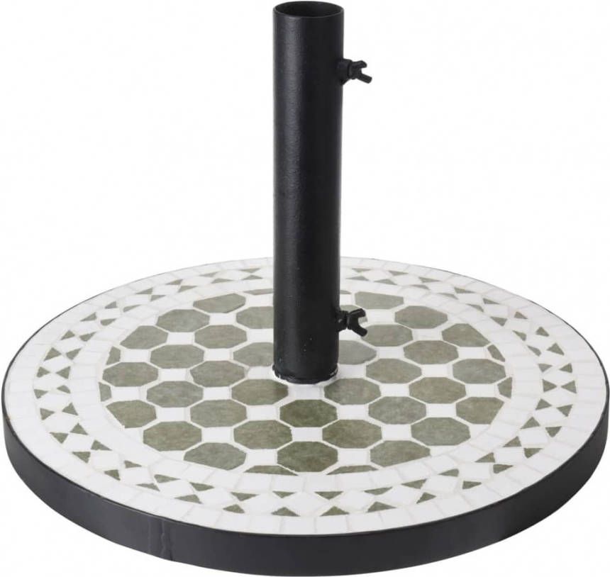 Pro Garden ProGarden Parasolvoet met terra design Mosaic groen en wit