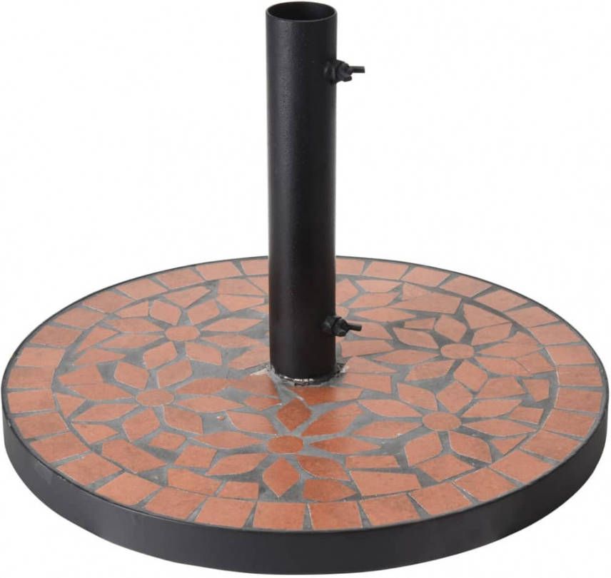 Pro Garden ProGarden Parasolvoet met terra design Mosaic zwart en oranje