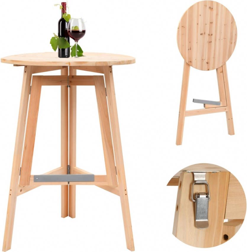 VIDAXL Bartafel inklapbaar 78 cm vurenhout