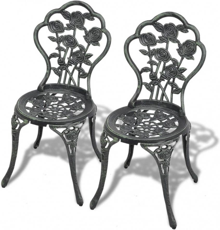 vidaXL Bistro stoelen 41x49x81, 5 cm gegoten aluminium 2st
