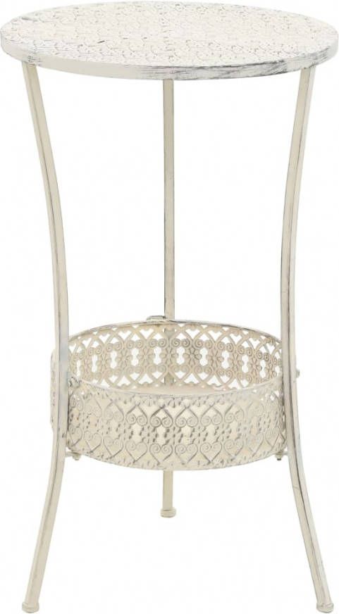VIDAXL Bistrotafel vintage stijl rond 40x70 cm metaal wit