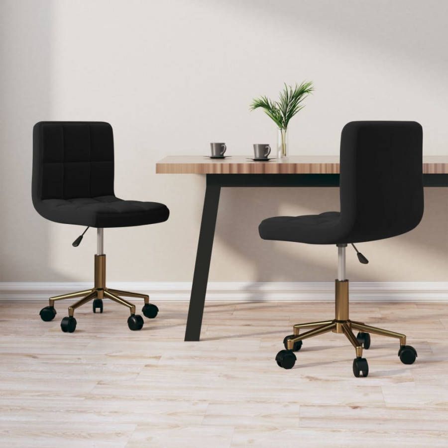 VIDAXL Eetkamerstoelen draaibaar 2 st fluweel zwart