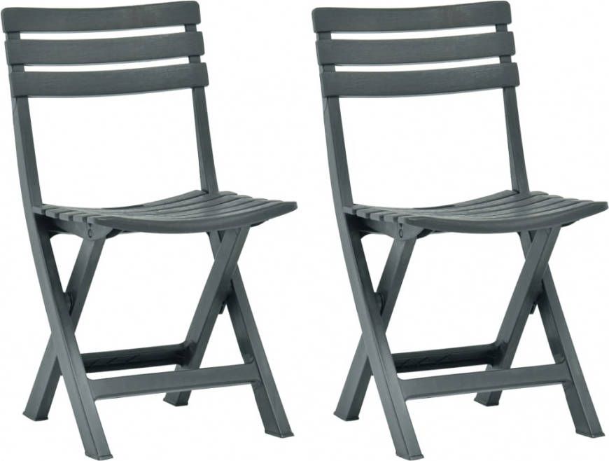 VIDAXL Tuinstoelen inklapbaar 2 st kunststof groen