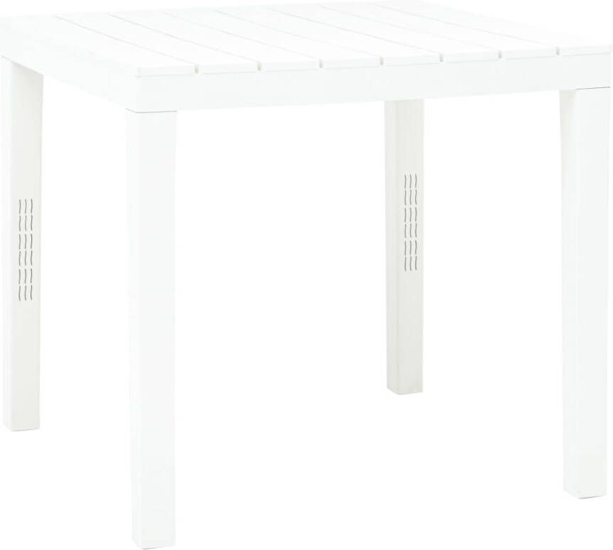 VIDAXL Tuintafel 78x78x72 cm kunststof wit