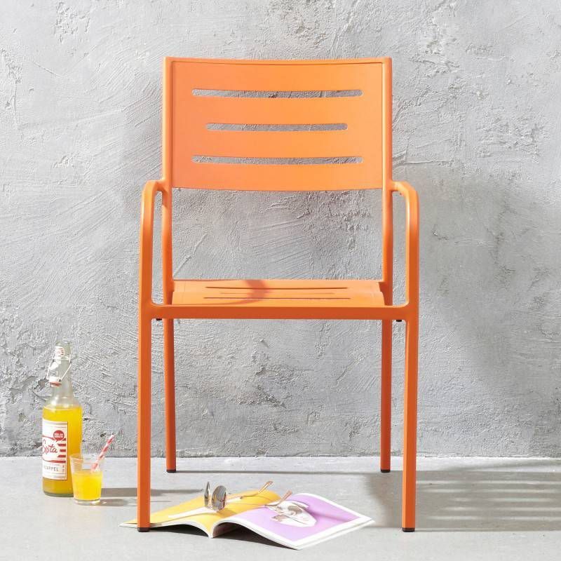Tuinstoel 'Hawaii' (stapelbaar), kleur oranje